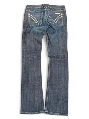 Y2K William Rast Embroidered Faded Low Rise Slim Straight Jeans
